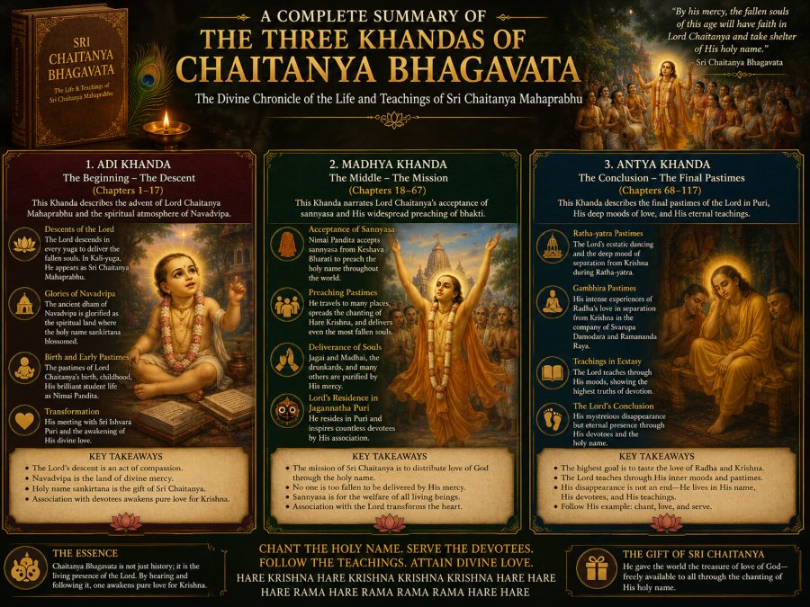 three khandas of Chaitanya Bhagavata